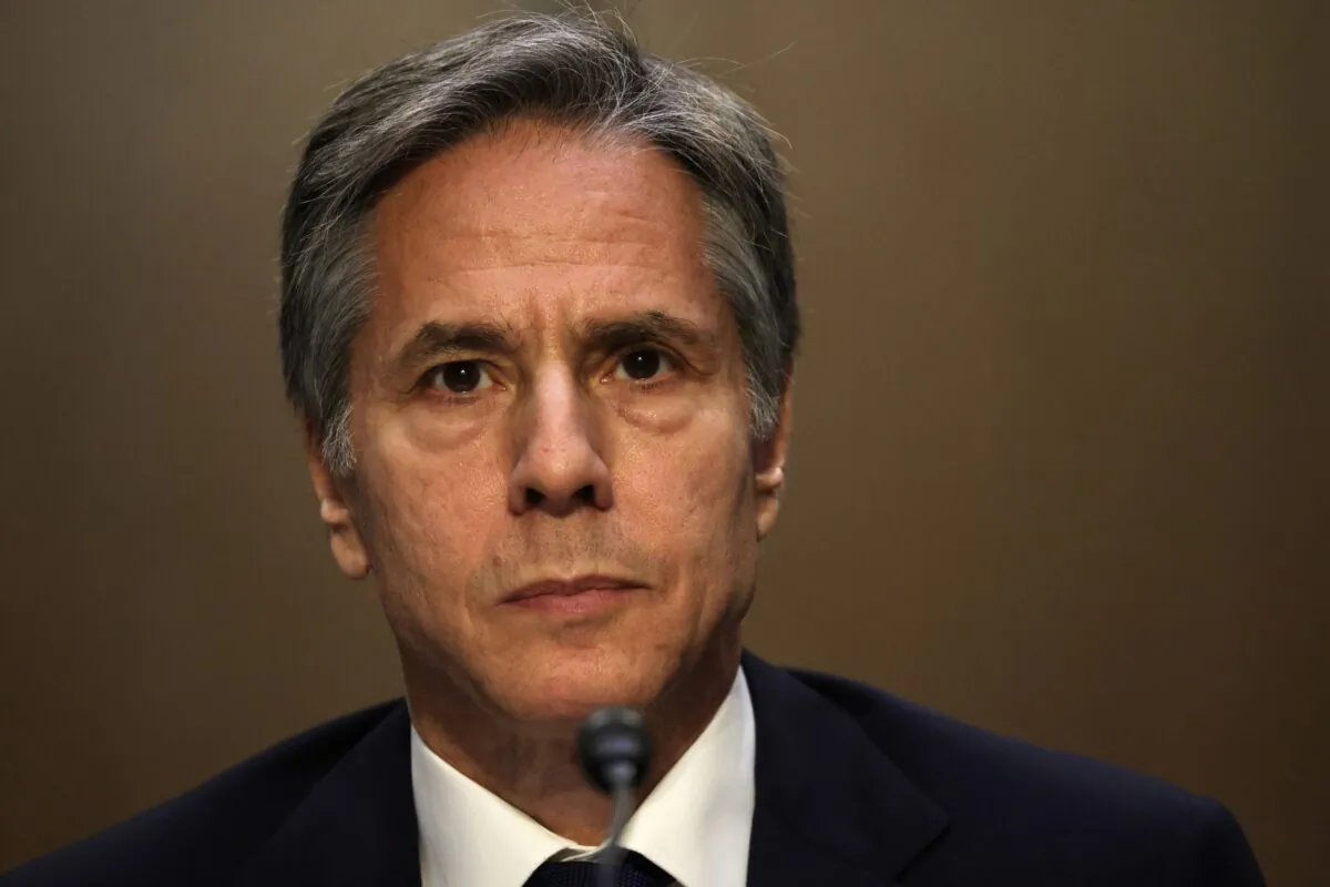 Secretary of State Antony Blinken testifies during a hearing before Senate Foreign Relations Committee at Hart Senate Office Building on Capitol Hill in Washington, DC , on June 8, 2021. (Alex Wong/Getty Images)