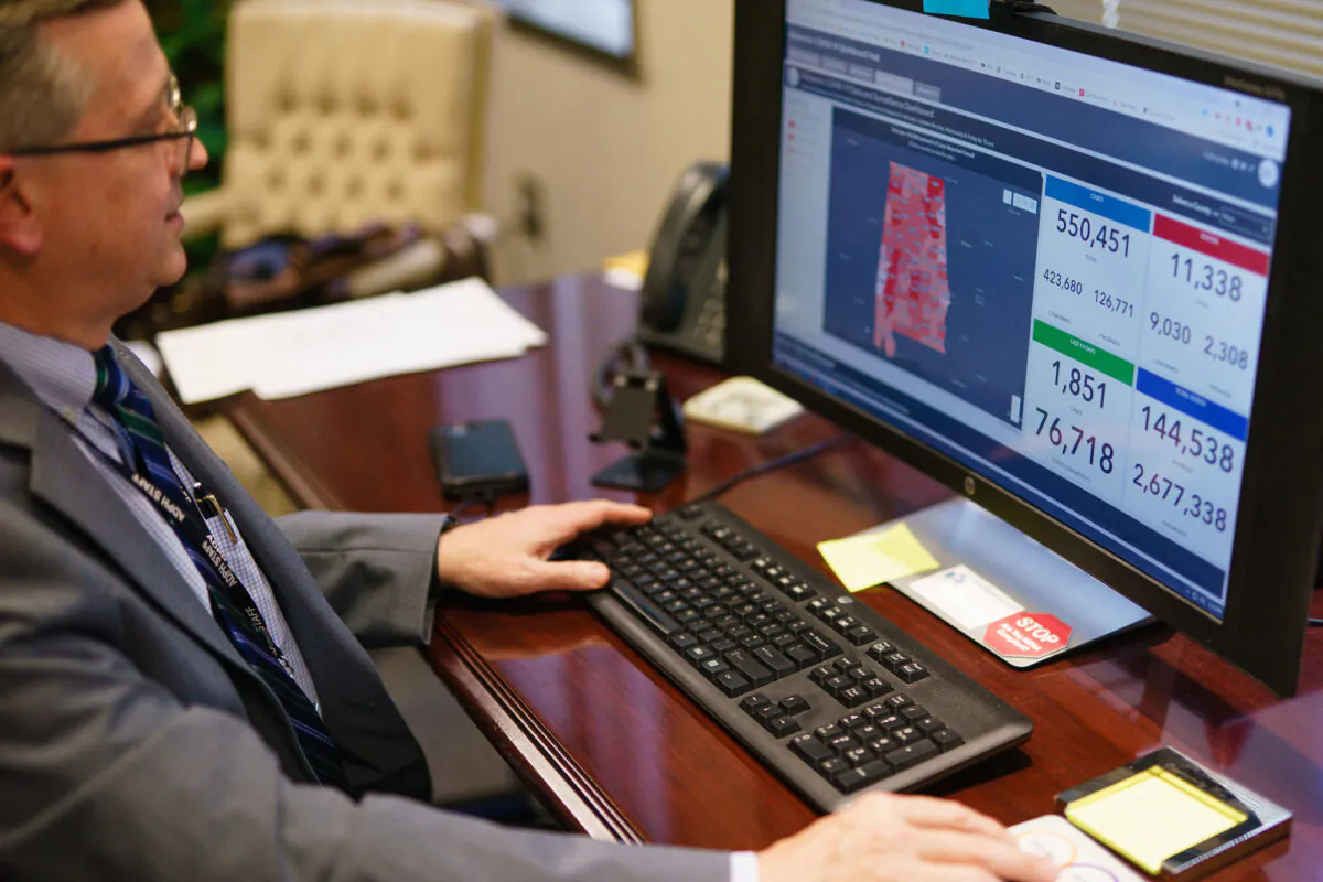 Scott Harris, Alabama's State Health Officer, discusses his state's vaccination data in his office in Montgomery, Ala., on June 29, 2021.(Elijah Nouvelage/AFP/Getty Images)