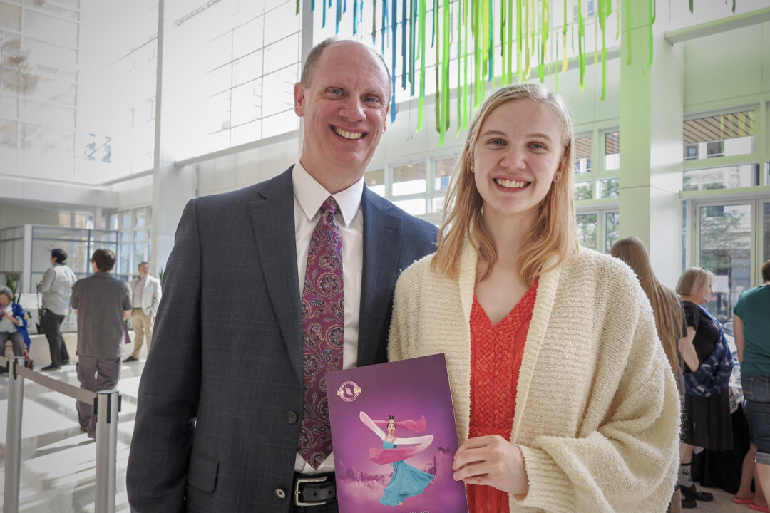 Jeff and Paige McNamara attended Shen Yun Performing Arts at George S. and Dolores Doré Eccles Theater in Salt Lake City, Utah, on Aug. 7, 2021. (Sunny Chen/The Epoch Times)