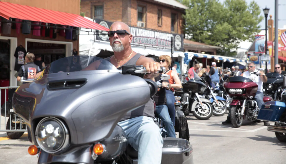 Motorcycles fill the streets of Sturgis, S.D., on Aug. 6, 2021. (Stephen Groves/AP Photo)