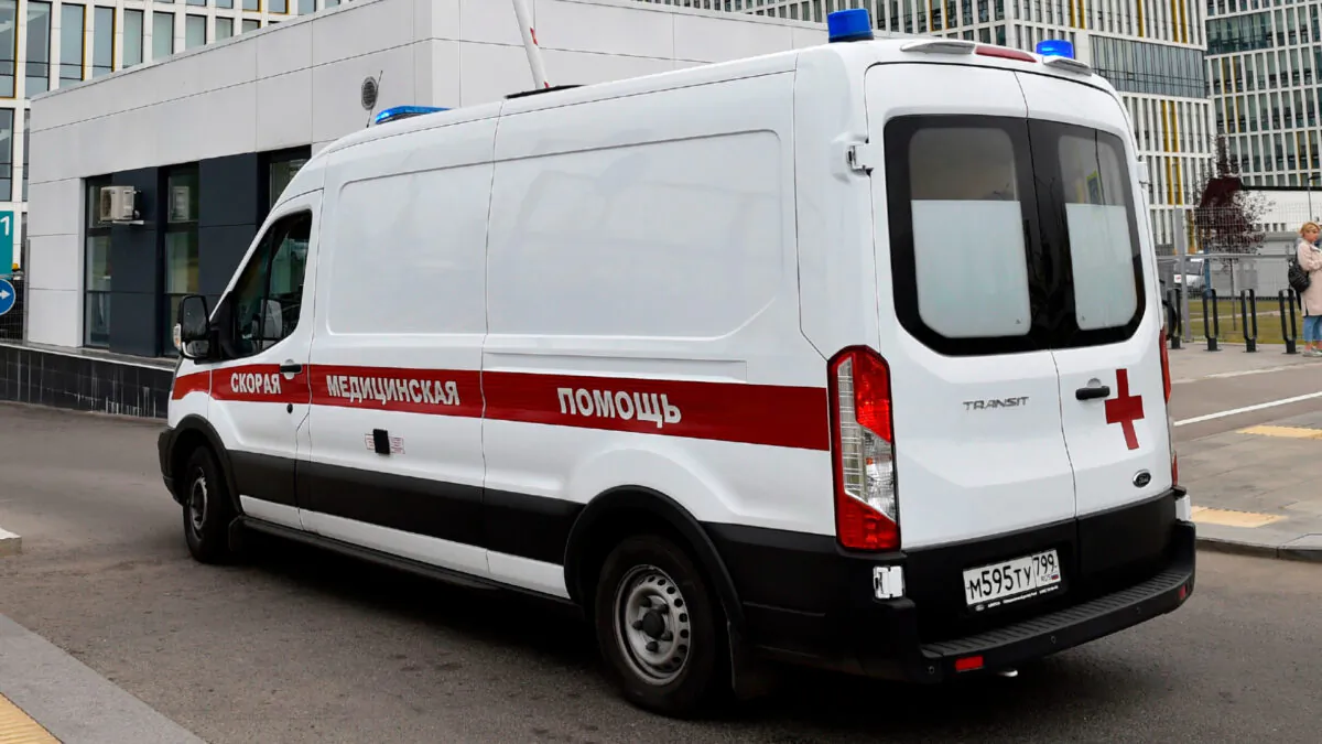 File photo of an ambulance in Russia. (Natalia Kolesnikova/AFP via Getty Images)
