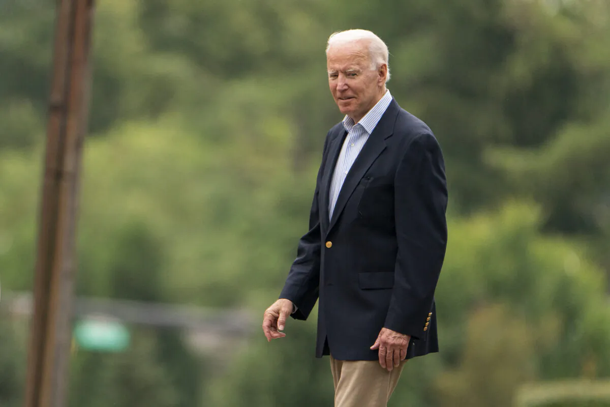 President Joe Biden leaves St. Joseph on the Brandywine Catholic Church in Wilmington, Del., after attending a Mass, on Aug. 7, 2021. (Manuel Balce Ceneta/AP Photo)