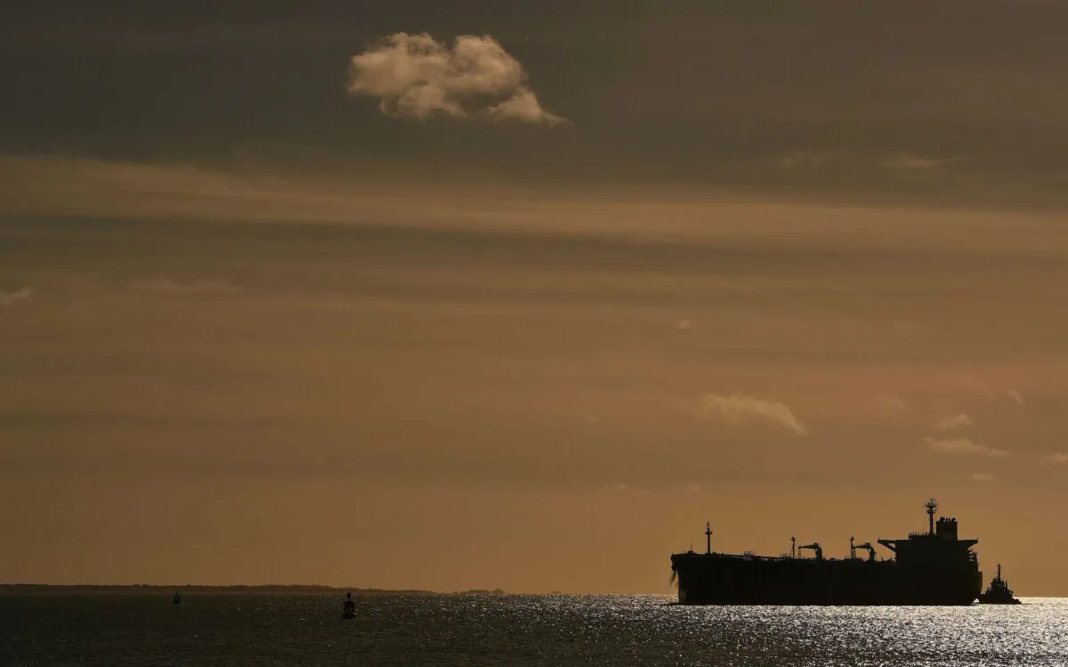 The oil tanker SARPEN arrives at Southampton Container Port, Southampton Docks in Southampton, southern England, on March 21, 2017. (Glyn Kirk/AFP via Getty Images)