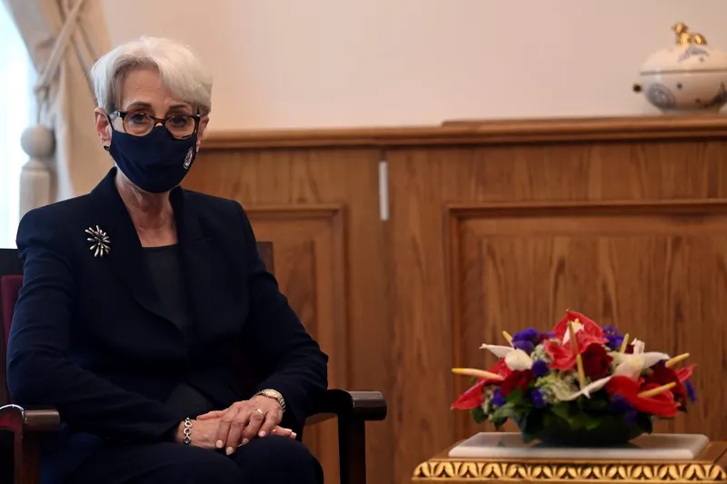 U.S. Deputy Secretary of State Wendy Sherman is seen during her visit to the Orthodox Patriarchate in Istanbul, Turkey, on May 29, 2021. (Ozan Kose/Pool via Reuters)