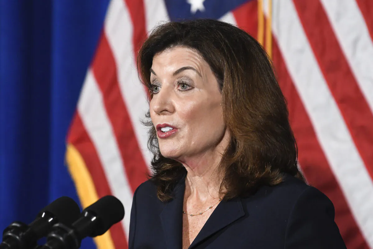 New York Lt. Governor Kathy Hochul during news conference at the state Capitol in Albany, N.Y., on Aug. 11, 2021. (Hans Pennink/AP)