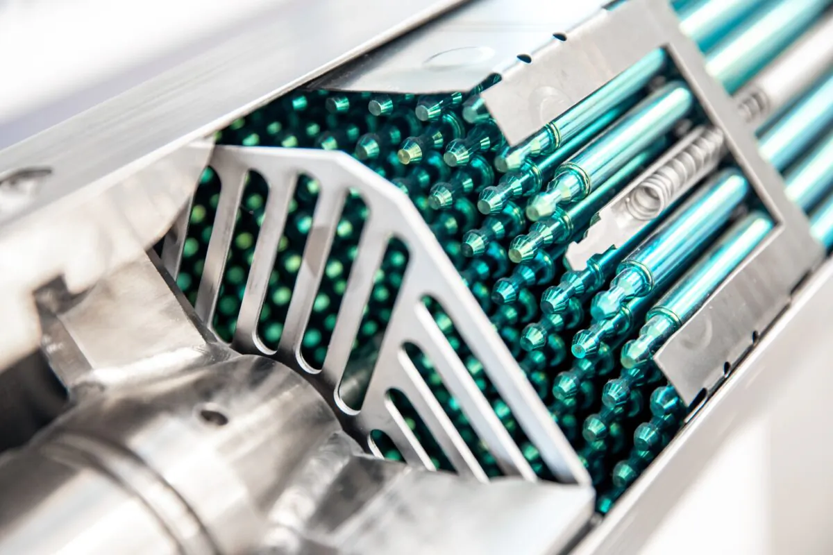 Uranium rod elements of a nuclear reactor. (Parilov/Adobe Stock)
