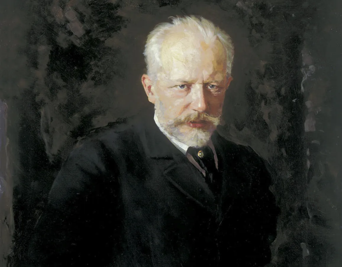 A detail from a portrait of Pyotr Ilyich Tchaikovsky, 1893, by Nikolai Dmitriyevich Kuznetsov. Tretyakov Gallery. (PD-US)
