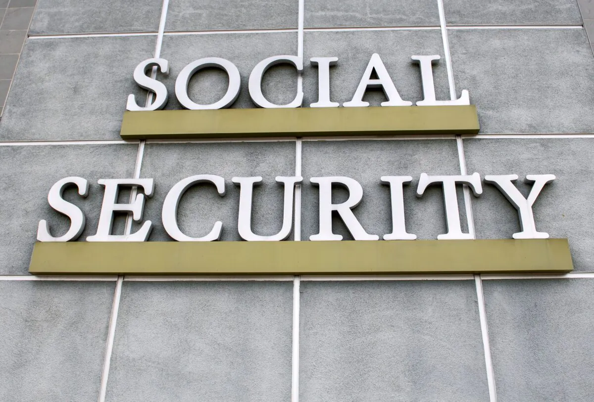 A sign is seen outside a United States Social Security Administration building in Burbank, Calif., on Nov. 5, 2020. (Valerie Macon/AFP via Getty Images)
