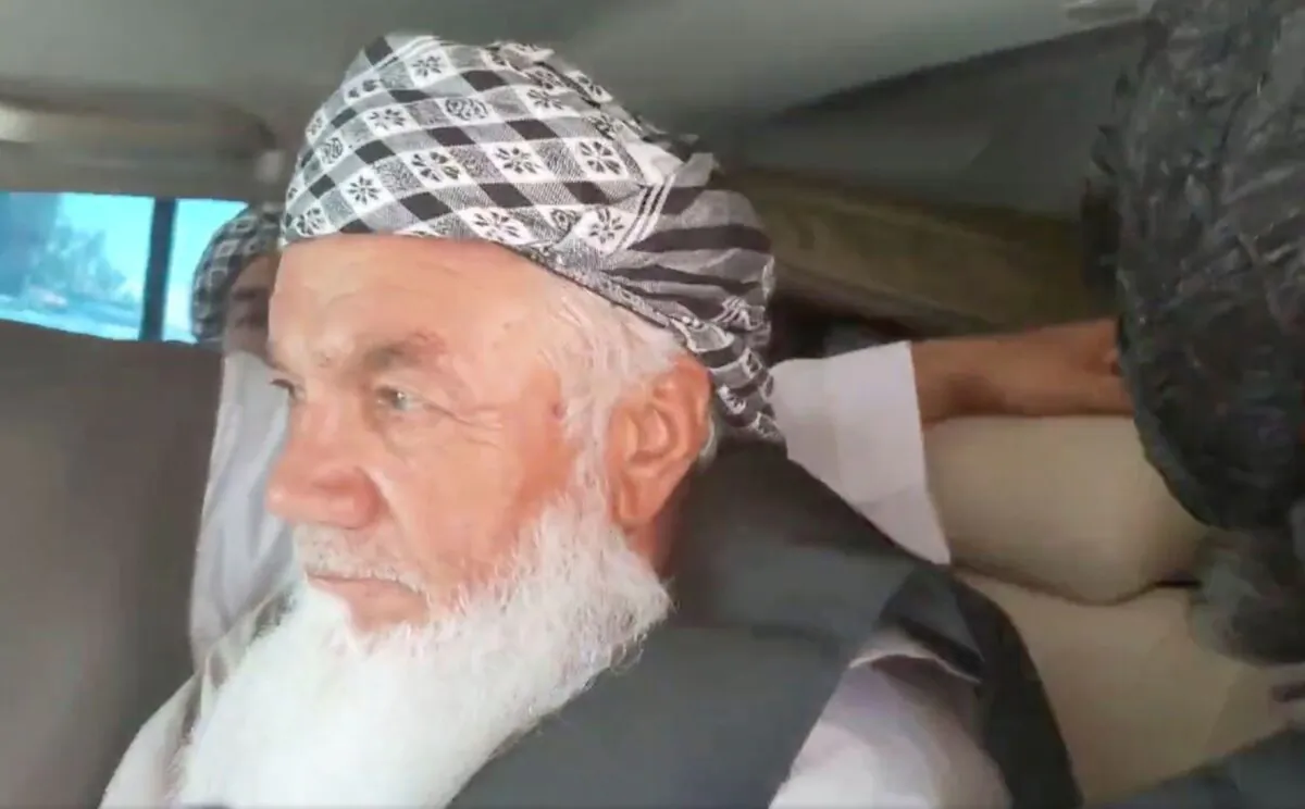 Ismail Khan, a veteran local commander leading militia resistance in Herat, Afghanistan, speaks to a Taliban media arm while in their custody, in this screen grab taken from an undated video from social media uploaded on Aug. 13, 2021. (Taliban Handout/via Reuters)