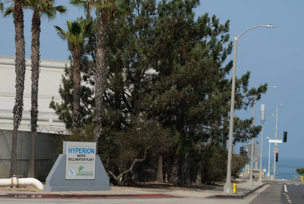 A view of the Hyperion Water Reclamation Plant in Playa Del Rey, Calif., on July 14, 2021. (Chris Delmas/AFP via Getty Images)