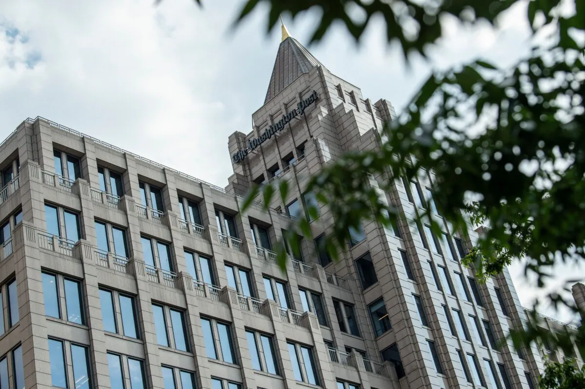 The building of the Washington Post newspaper headquarters is seen on K Street in Washington on May 16, 2019. (Eric Baradat/AFP via Getty Images)