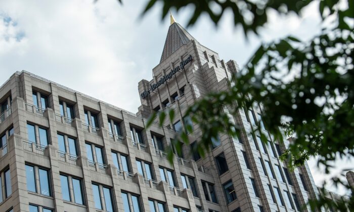 The building of the Washington Post newspaper headquarter is seen on K Street in Washington on May 16, 2019. (Eric Baradat/AFP via Getty Images)