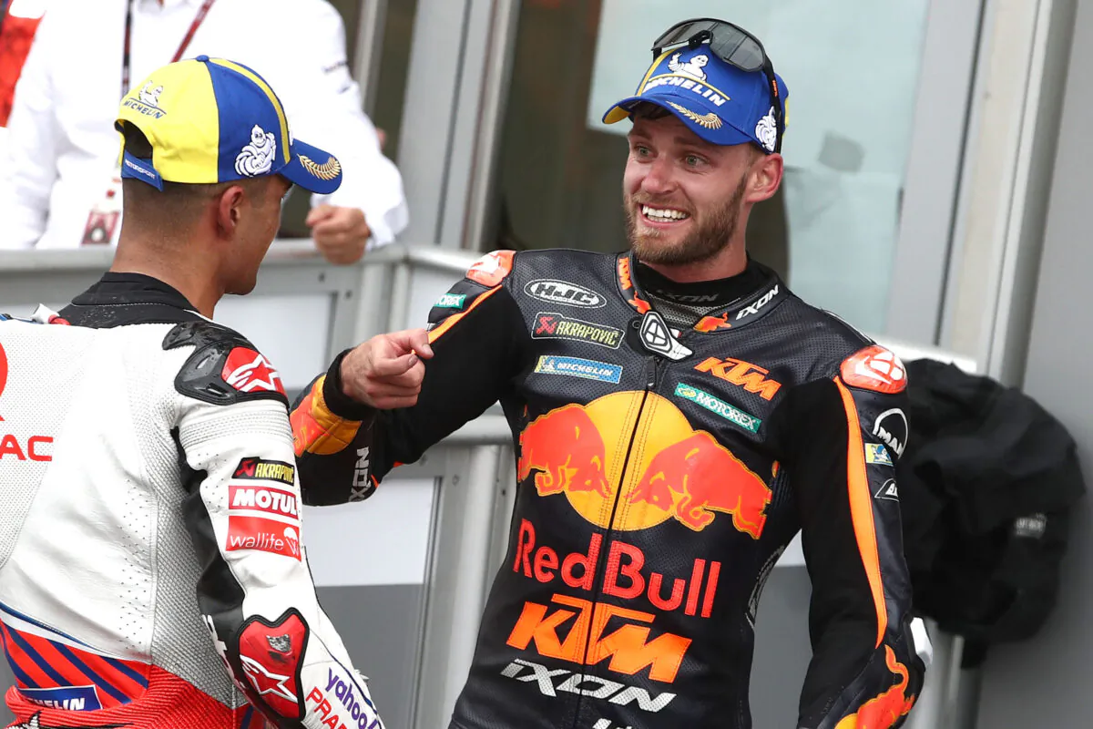Brad Binder at the Austrian MotoGP™ in Salzburg, Austria, on Aug. 15, 2021. (Gold and Goose Photography/Red Bull Content Pool)