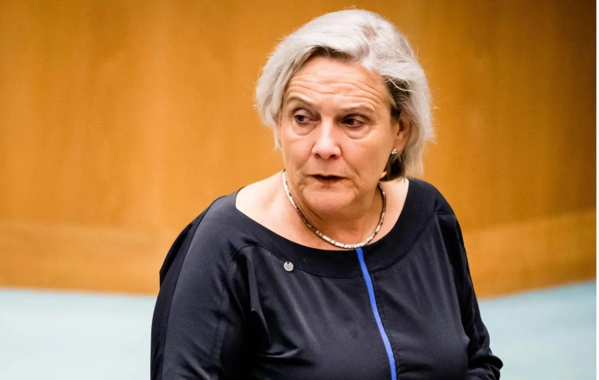 Dutch Defense Minister Ank Bijleveld looks on during the parliamentary debate in The Hague in the Netherlands on May 14, 2020. (Bart Maat/ANP/AFP via Getty Images)