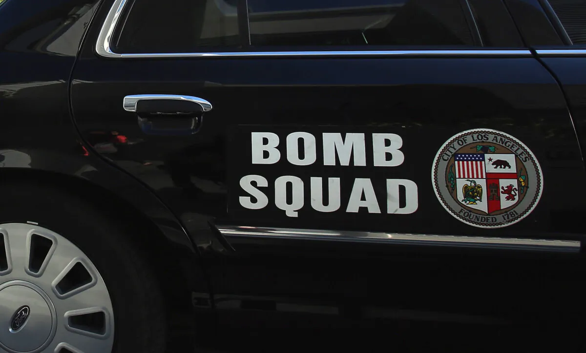 In this file photo, a bomb squad car is seen in Los Angeles on April 16, 2013. (Jeff Gross/Getty Images)