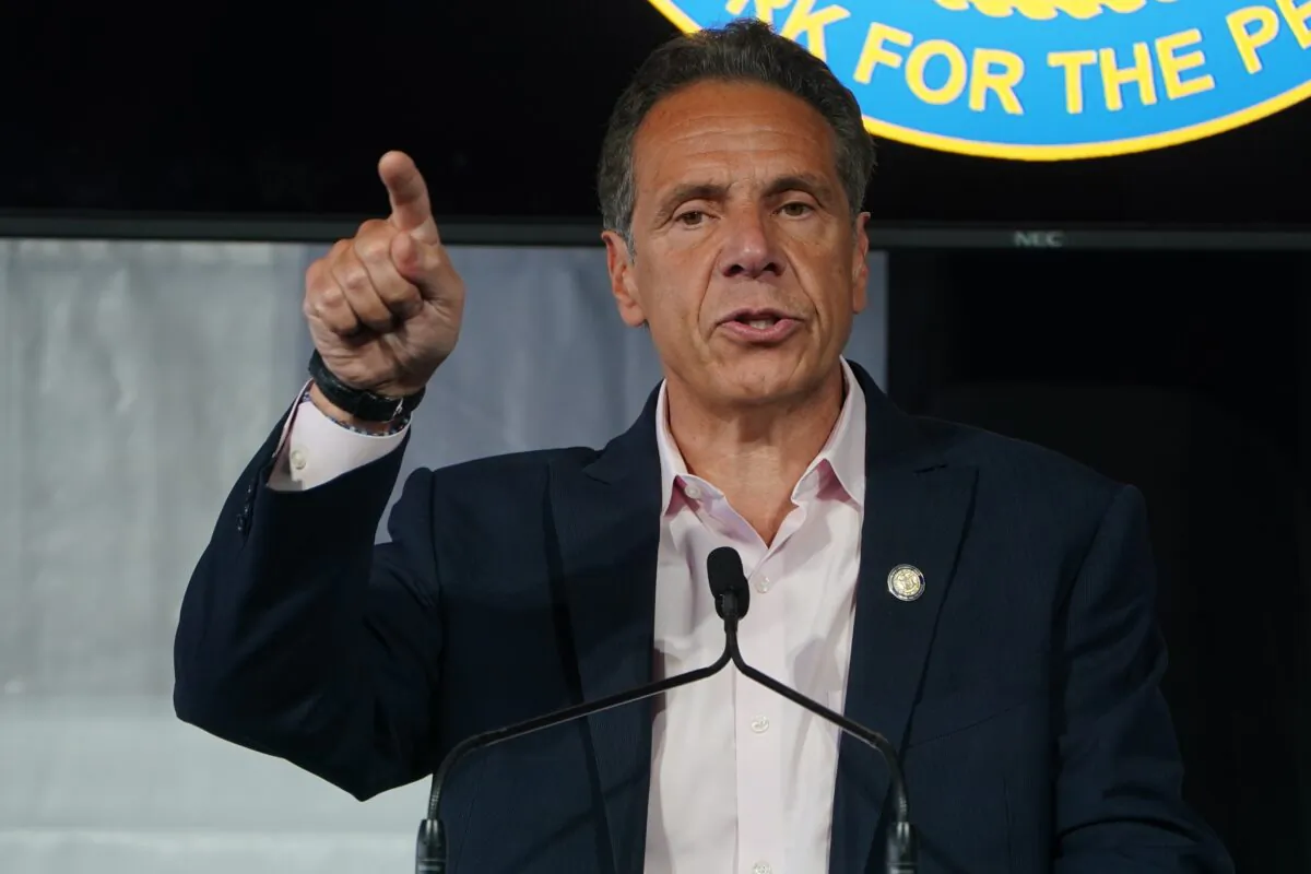 New York Gov. Andrew Cuomo speaks in New York City on June 9, 2021. (Carlo Allegri/Pool/Getty Images)