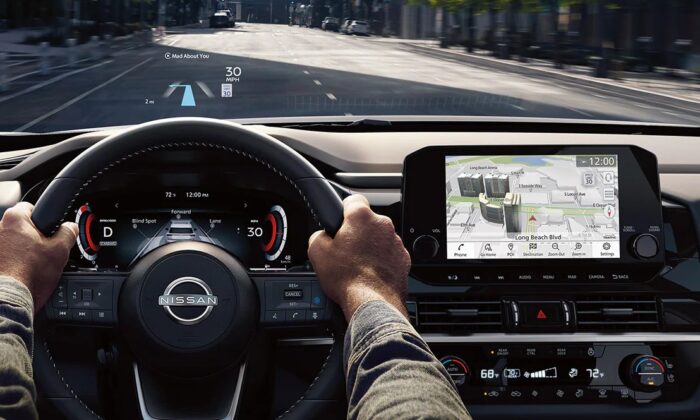 Undated image of a digital dashboard in a Nissan car. (Courtesy of Nissan)
