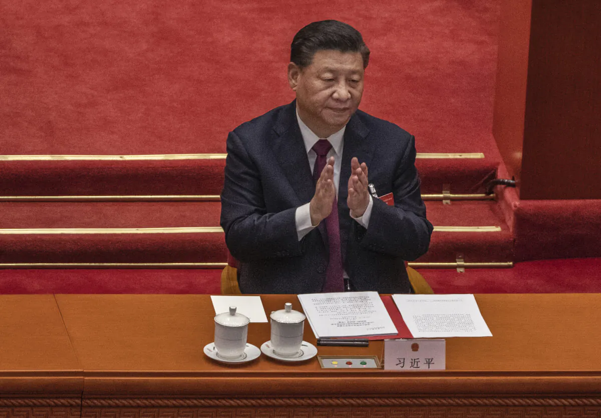 Chinese Communist Party leader Xi Jinping in Beijing on March 11, 2021. (Kevin Frayer/Getty Images)
