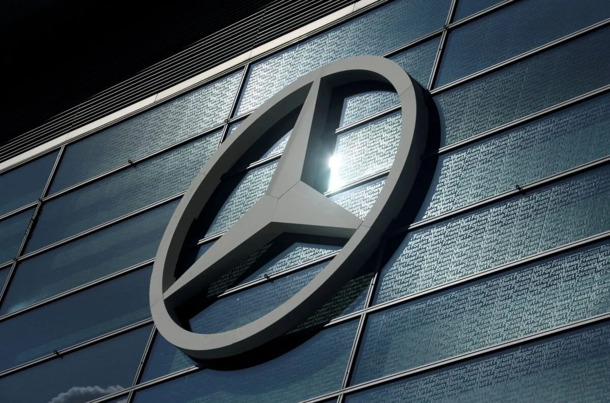 The Mercedes-Benz logo is pictured at the 2019 Frankfurt Motor Show (IAA) in Frankfurt, Germany, on Sept. 10, 2019. (Ralph Orlowski/File Photo/Reuters)