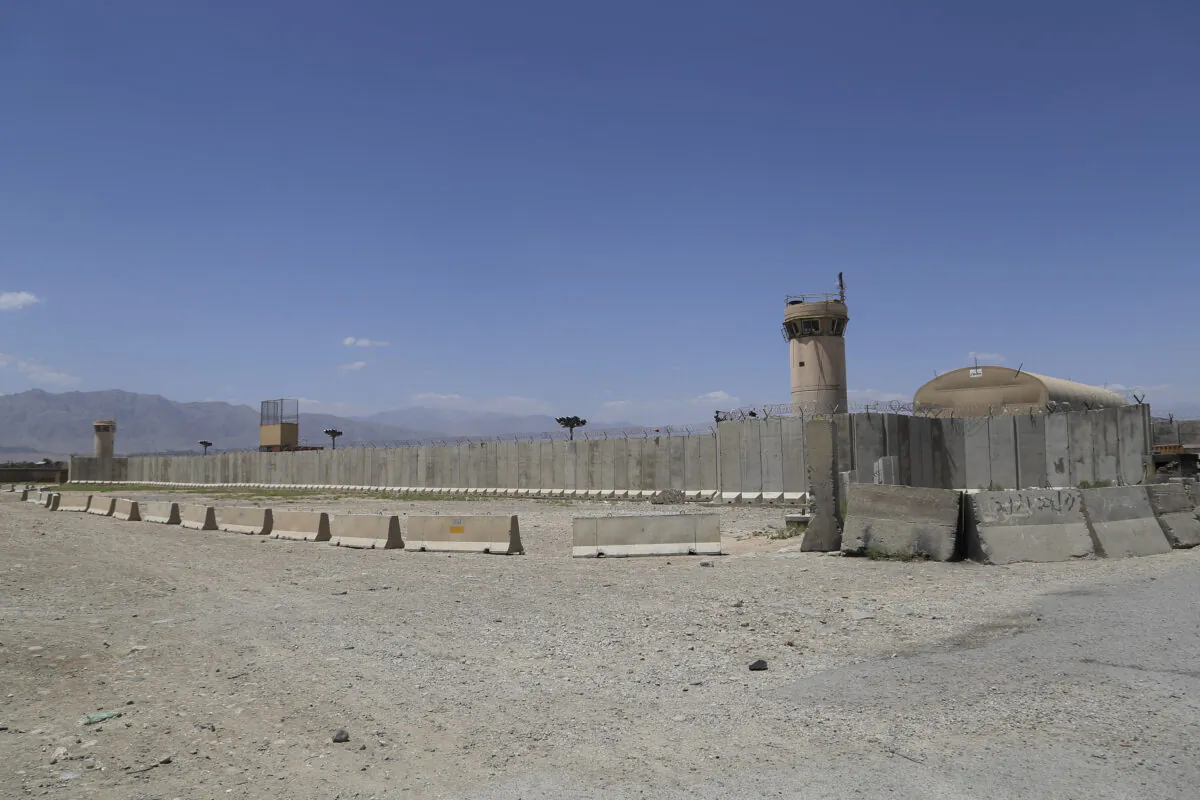 A view of Bagram Air Base after all U.S. and NATO troops left, some 43 miles north of Kabul, Afghanistan, on July 2, 2021. (Zakeria Hashimi/AFP via Getty Images)