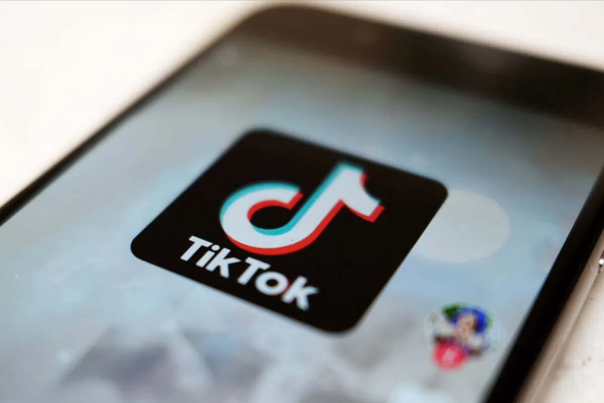 The TikTok logo on a smartphone in Tokyo on Sept. 28, 2020. (Kiichiro Sato/File/AP Photo)