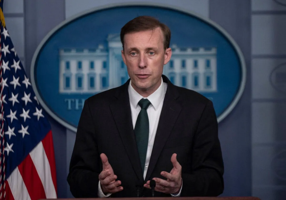 National security adviser Jake Sullivan speaks during the daily press briefing on the situation in Afghanistan at the White House in Washington, on Aug. 17, 2021. (Andrew Caballero-Reynolds/AFP via Getty Images)