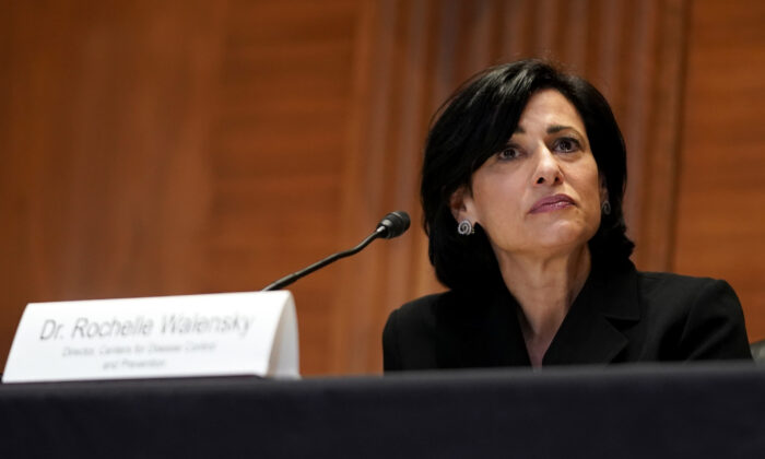 Centers for Disease Control and Prevention Director Dr. Rochelle Walensky answers is seen during a Senate Appropriations Subcommittee hearing in Washington on May 19, 2021. (Greg Nash-Pool/Getty Images)