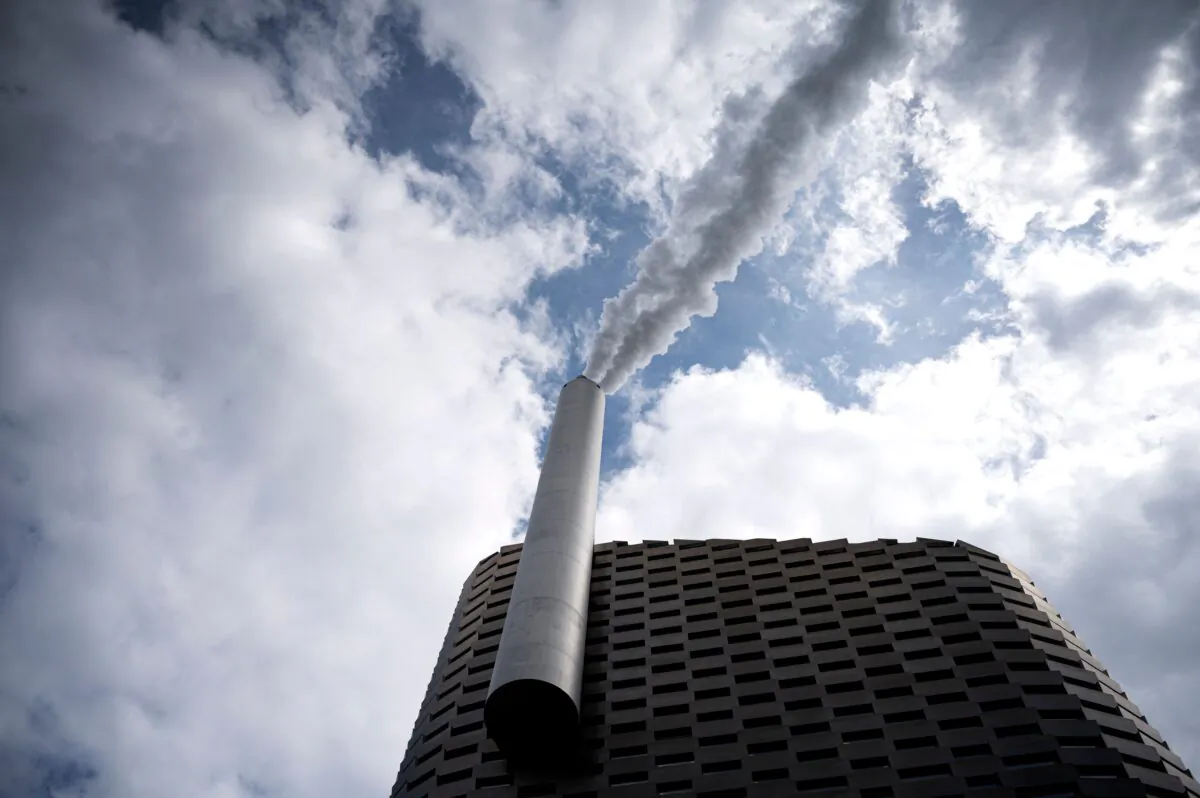 A detail of the pilot carbon dioxide capture plant is pictured at the Amager Bakke waste incinerator in Copenhagen, Denmark on June 24, 2021. (Ida Guldbaek Arentsen/Ritzau Scanpix/AFP via Getty Images)