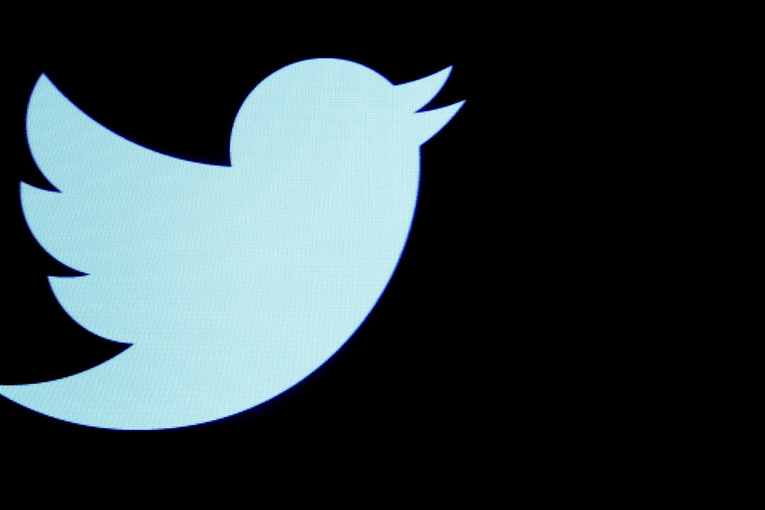 The Twitter logo is displayed on a screen on the floor of the New York Stock Exchange (NYSE) on Sep. 28, 2016. (Brendan McDermid/Reuters)