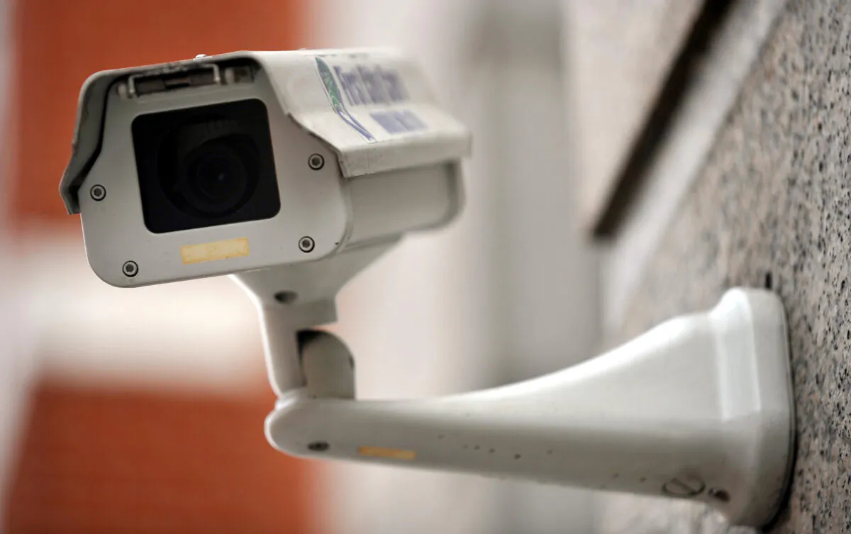 A CCTV camera on the side of a building in central London in an undated file photo. (Clive Gee/PA)