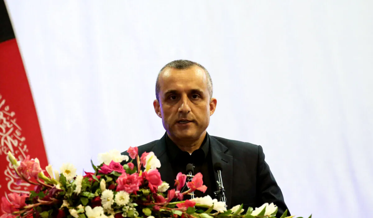 Then-vice-presidential candidate Amrullah Saleh speaks during the presidential election campaign in Kabul, Afghanistan, on Sept. 13, 2019. (Omar Sobhani/Reuters)