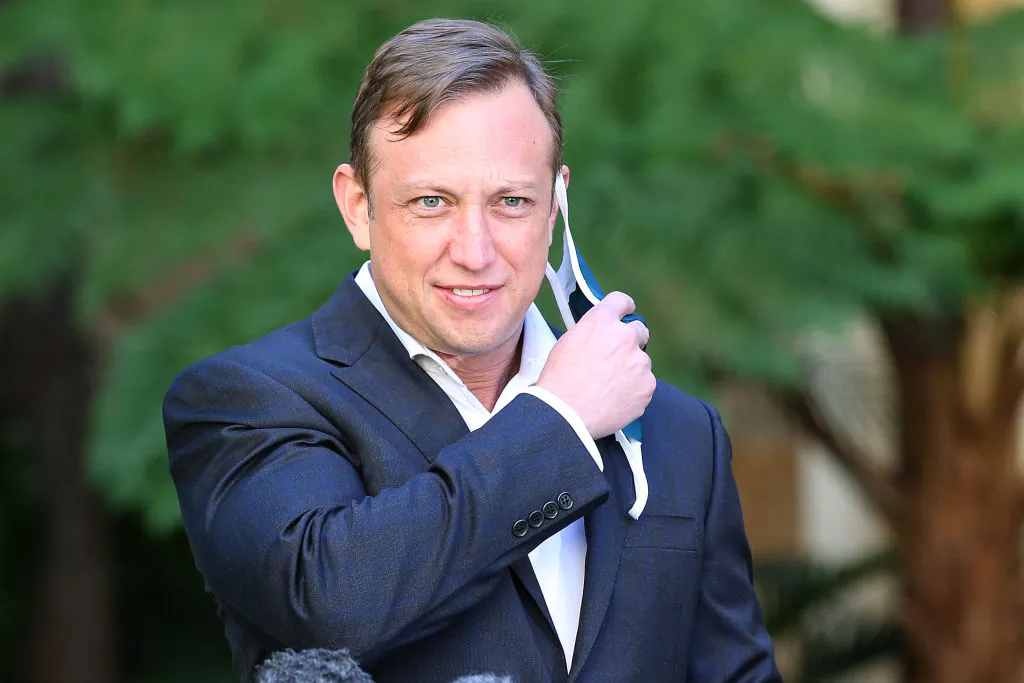 Deputy Premier Steven Miles speaks at a press conference at Parliament house in Brisbane, Australia, on Aug. 6, 2021. (Jono Searle/Getty Images)