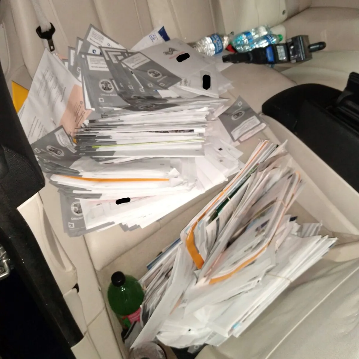 More than 300 mail-in ballots were found in a suspect's car in Torrance, Calif., on Aug. 16, 2021. (Courtesy Torrance Police Department)