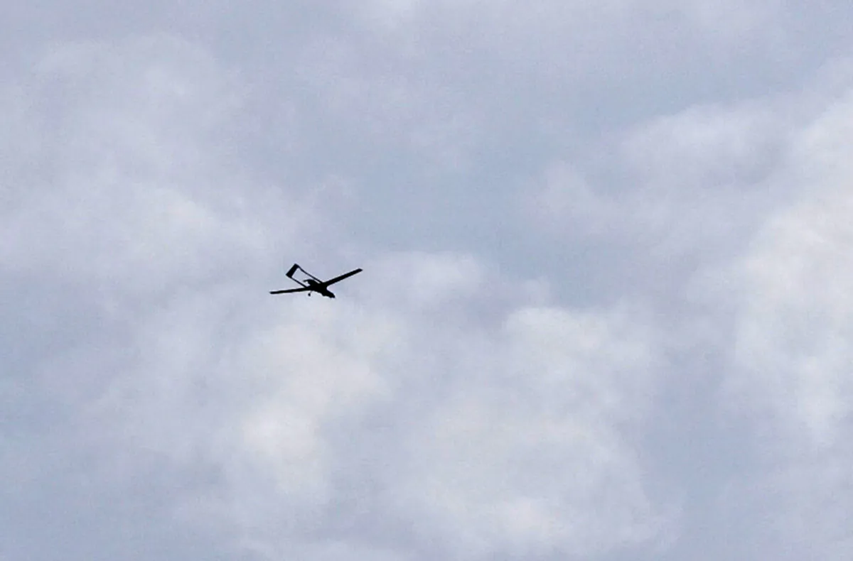 File photo of a drone flying over the sky in Syria. (George Ourfalian/AFP via Getty Images)