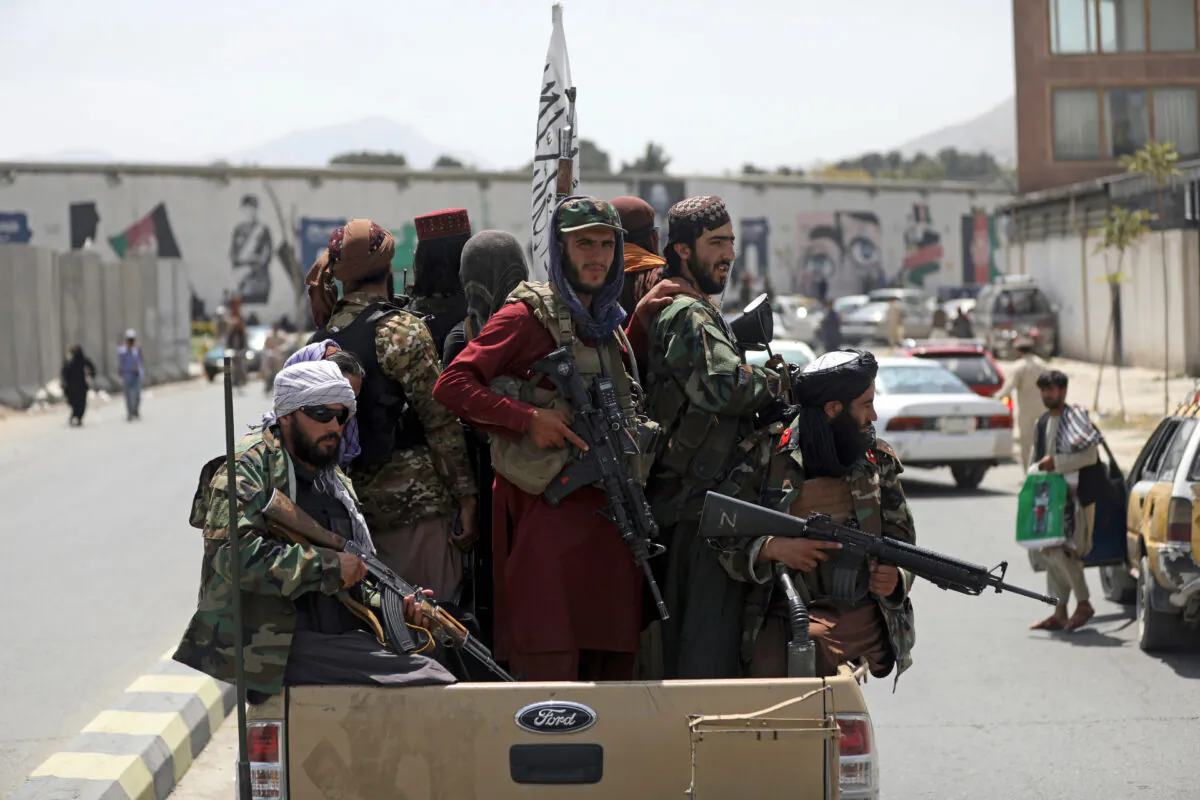 Taliban fighters patrol in Kabul, Afghanistan on Aug. 19, 2021. (Rahmat Gul/AP Photo)