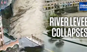 Damaged River Levee in Shaanxi Causes Flooding