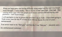 ‘I Was Very Rude’: Man Sends Apology Note and $100 Tip to Restaurant Staff for His Behavior
