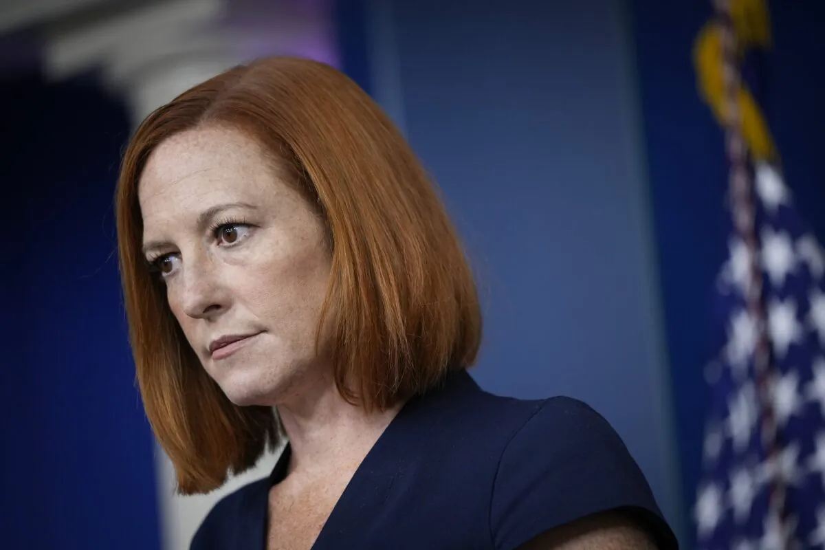 White House press secretary Jen Psaki speaks to reporters in Washington on Aug. 24, 2021. (Drew Angerer/Getty Images)