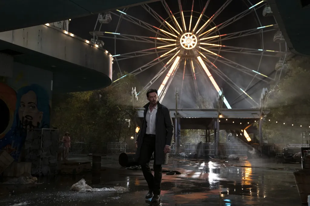 Hugh Jackman as Nick Bannister in Warner Bros. Pictures’ action-thriller “Reminiscence.” (Ben Rothstein/2021 Warner Bros. Entertainment Inc.)