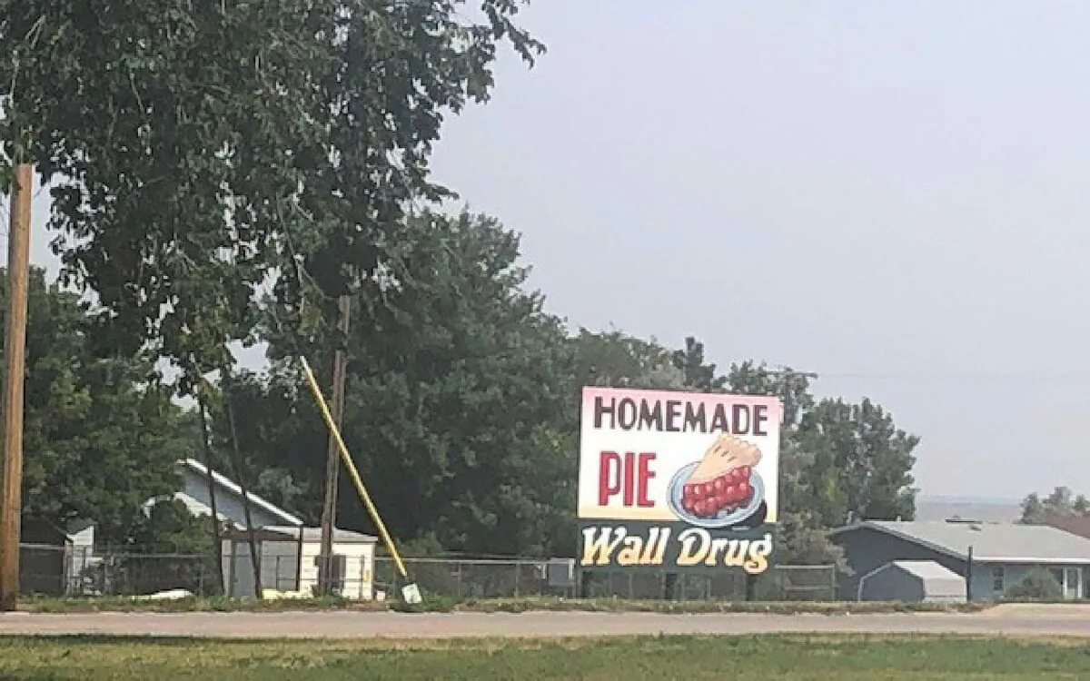 One of thousands of nostalgic billboards that line the prairie highway all across South Dakota and parts of Minnesota and Iowa. This was an advertising campaign originated by the Hustead family in the 1930s as a way to attract customers to the small prairie drugstore. (Salena Zito)