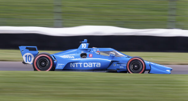 Alex Palou drives along the course