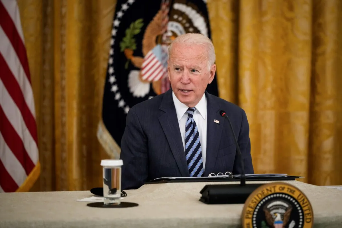 President Joe Biden speaks during a meeting about cybersecurity in the East Room of the White House on Aug. 25, 2021 in Washington. (Drew Angerer/Getty Images)