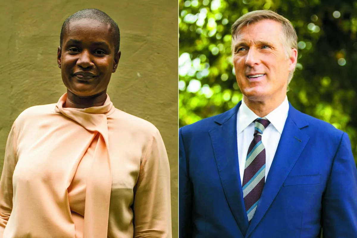 Green Party Leader Annamie Paul and People's Party of Canada Leader Maxime Bernier. (The Canadian Press/Edited by The Epoch Times)