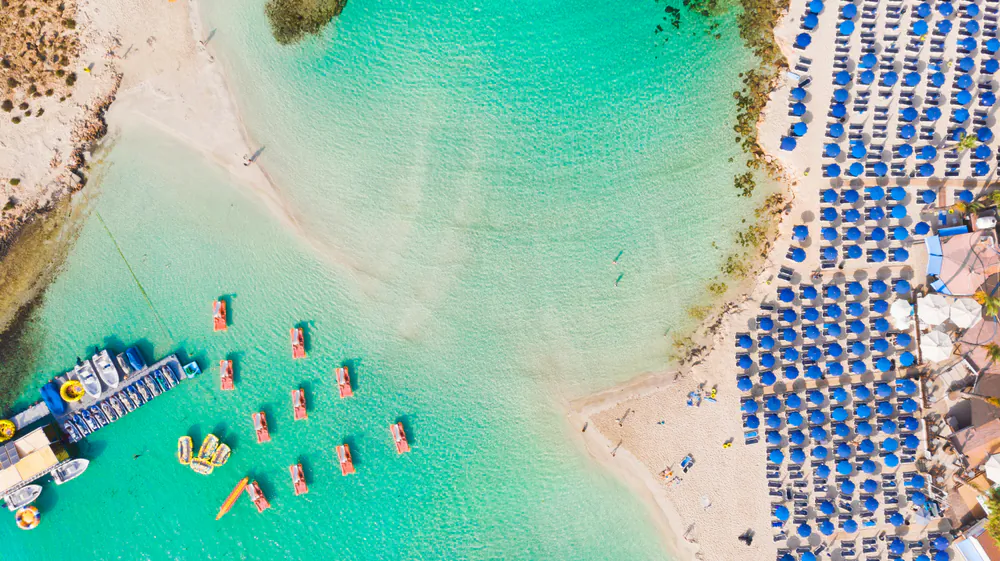 Nissi Beach in Ayia Napa, Cyprus. (Fluieras Ana-Cristina/Shutterstock)