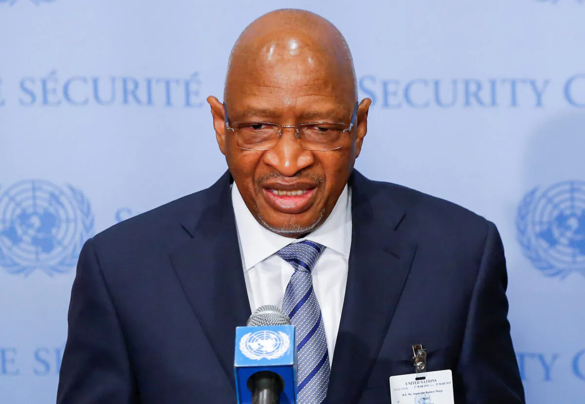Soumeylou Boubeye Maiga, then prime minister of the Republic of Mali (L) speaks at U.N. headquarters in New York, U.S., March 29, 2019. (Eduardo Munoz/Reuters)