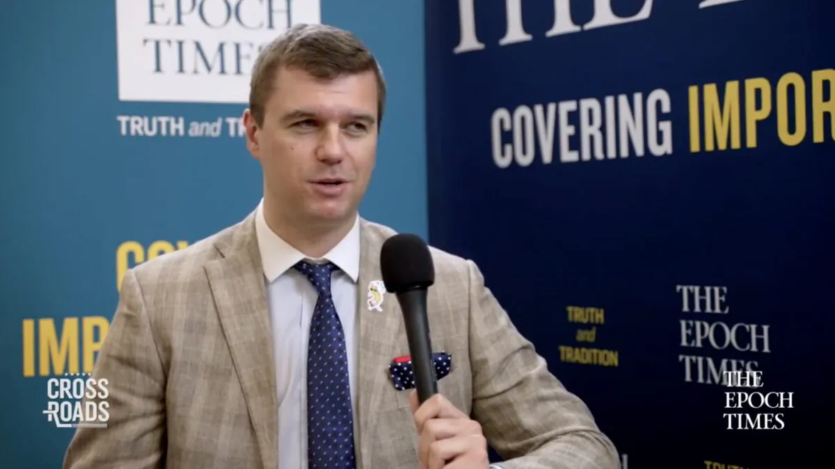 National of the former Lithuanian Soviet Socialist Republic and educator Zilvinas Silenas speaks to The Epoch Times' Crossroads program about the challenges posed by socialism. (The Epoch Times)
