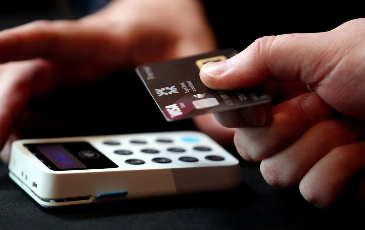 The new contactless 'biometric fingerprint debit card' in an undated file photo. (Jonathan Brady/PA)
