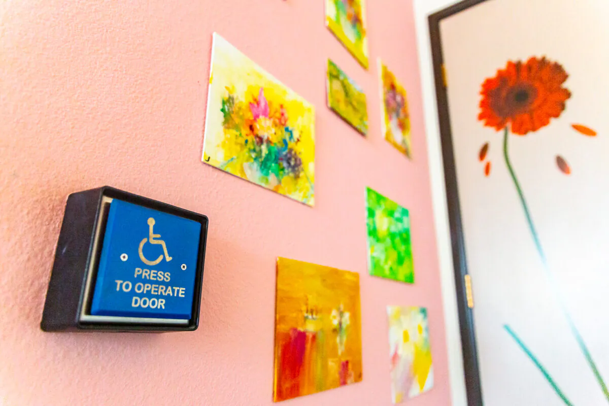Artwork painted by Julie Inman at her apartment complex in Irvine, Calif., on Aug. 24, 2021. (John Fredricks/The Epoch Times)