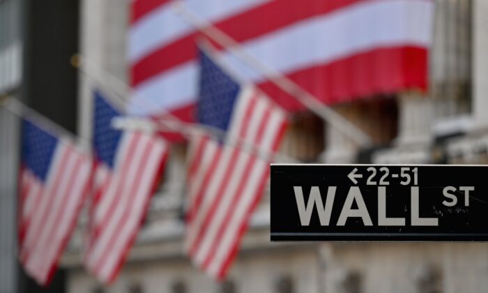 View of the New York Stock Exchange (NYSE) at Wall Street, in New York City, on Nov. 16, 2020. (Angela Weiss/AFP via Getty Images)