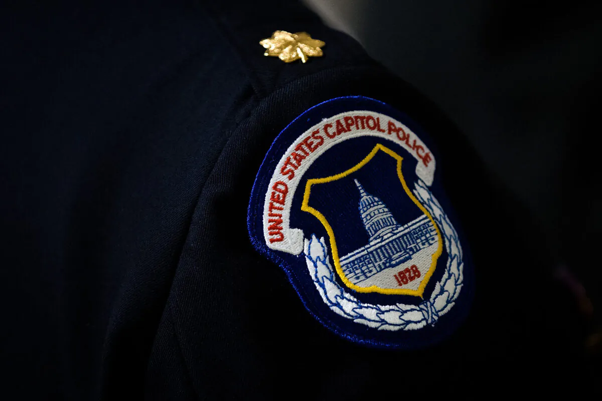A U.S. Capitol Police badge in a file photograph. (Drew Angerer/Getty Images)